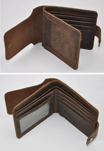 Vista 5 de Le'aokuu Cartera de piel auténtica para hombre 406