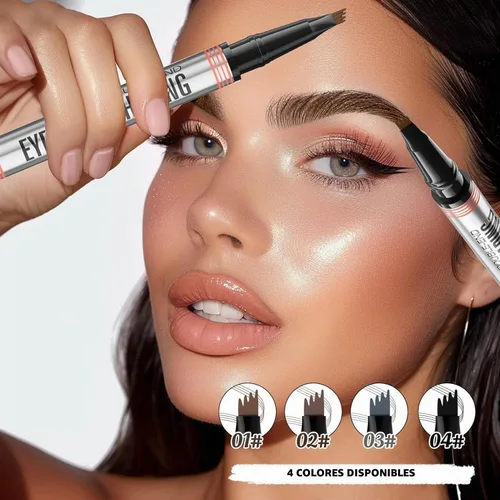 Vista 7 de 2024 Nuevo Lápiz de Cejas 2 en 1 con Gel, Lápiz de Cejas Mágico Resistente al Agua, Lápiz de Cejas de Microblading 3D de Doble Punta con 4 Puntas