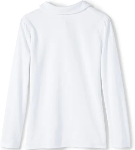 Vista 2 de Lands' End Polo de manga larga con cuello Peter Pan para niñas