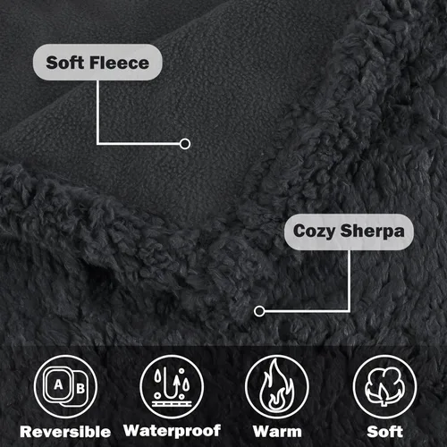 Vista 5 de Kritter Planet - Manta impermeable para perros, reversible, a prueba de agua, para sofá, cama y coche, fundas lavables para sofá para perros