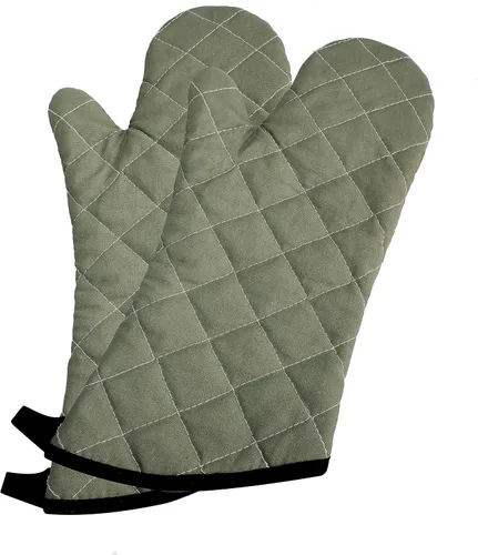 Vista 8 de ARCLIBER Guantes de horno resistentes al calor al fuego 425 ° F, guantes de horno acolchados de algodón de tela de toalla suave, guantes de cocina