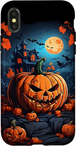 Vista 5 de iPhone 11 Pro Max - Funda para disfraz de Halloween con diseño de calabaza tallada espeluznante
