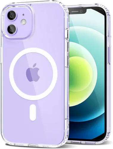 Vista 19 de oakxco Funda magnética transparente compatible con Magsafe, bonita funda delgada y transparente de poliuretano termoplástico no amarillenta, carcasa
