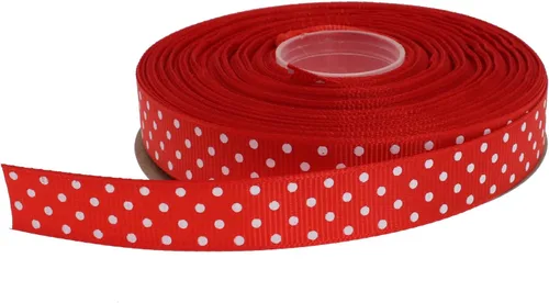 Vista 30 de Cinta de grogrén de lunares de 25 yardas cada rollo 100% poliéster (1 pulgada, beige)