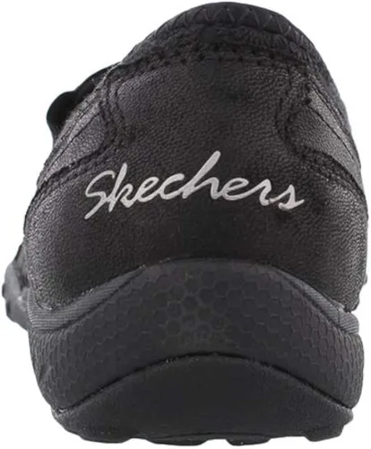 Vista 4 de Skechers Ajuste relajado Breathe Easy - Zapatos de mujer con diseño de agradecimiento, Negro
