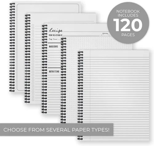 Vista 5 de Custom Photo Emerald Notebook / 8.5" x 11" Cool Tone Journal / 120 Pages/Several Paper Designs/Durable Gloss Laminated Softcover/Black Wire-o Spiral
