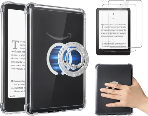 Vista 33 de CoBak Funda transparente con soporte y correa de mano para lector electrónico de 7 pulgadas Anti-amarilleo, cubierta ultra delgada a prueba