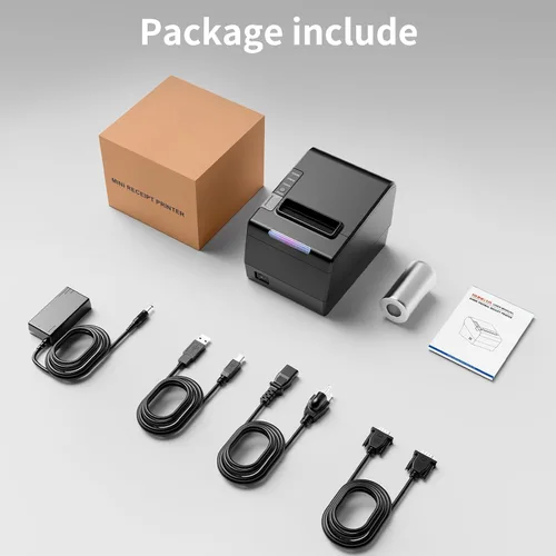 Vista 13 de Impresora POS Rongta, Impresora de Recibos Térmica de 80mm, Impresora de Cocina para Restaurante con Cortador Automático, Interfaz USB Serial
