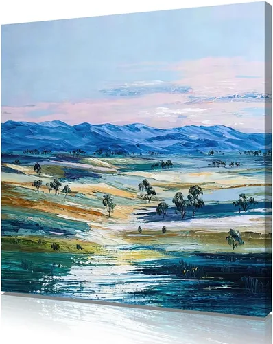 Vista 2 de ATELIYISHU Lienzo decorativo para pared, imágenes al aire libre, arte de pared, impresionismo, paisaje de naturaleza serena, pintura al óleo