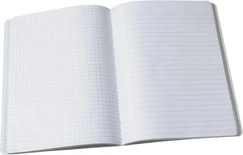 Vista 3 de Pacon Libro de composición con doble raya, gris oscuro, cuadrícula de 1/4 pulgadas y 3/8 pulgadas de ancho a rayas de 9-3 ⁄4 pulgadas x 7-1⁄2