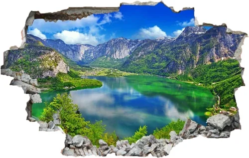 Vista 8 de Decoración de pared 3D de animales, calcomanía de pared extraíble de perro, moderna, impermeable, calcomanías murales para agujero de pared