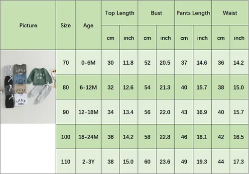 Vista 7 de xiqaalombvt Conjunto de sudadera con cuello redondo y pantalones para bebé niño pequeño
