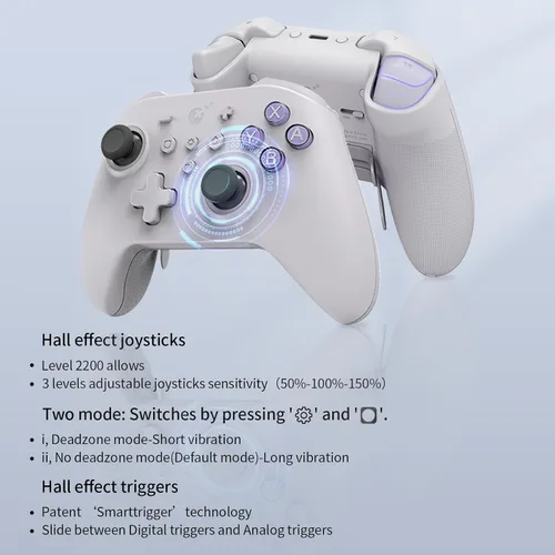 Vista 5 de GuliKit KK3 Max, Kingkong 3 Max Controller with 4 Back Buttons, Hall Joysticks and Triggers, Wireless for Switch OLEDPCAndroidMacOSiOSSteam Deck