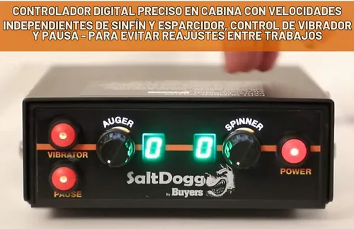 Vista 7 de Buyers Products SaltDogg SHPE2000 Esparcidor comercial de sal y arena con tolva de accionamiento eléctrico, fabricado en los Estados Unidos
