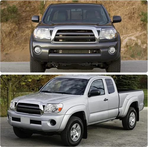 Vista 5 de DWVO Conjunto de faros delanteros compatible con camioneta Toyota Tacoma 2005 2006 2007 2008 2009 2010 2011 estilo OE carcasa cromada de repuesto