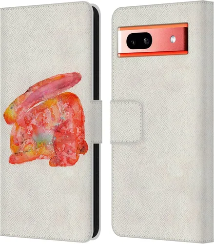 Vista 19 de Head Case Designs Officially Licensed Wyanne Blue Watercolour Bear Animals 2 Leather Wallet Case Compatible with Google Pixel 7a