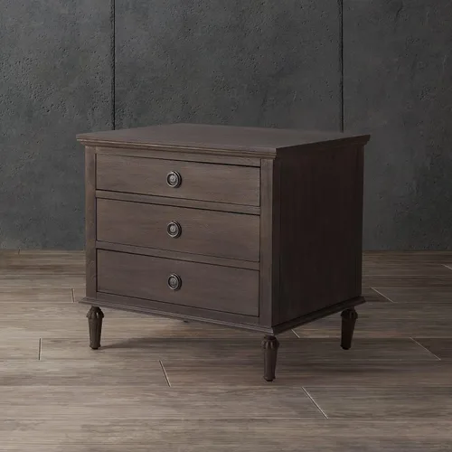Vista 2 de SAFAVIEH Couture Home Collection Lisabet - Mesita de noche de madera con 3 cajones (totalmente montada)