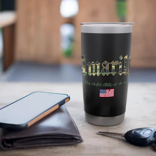 Vista 7 de Amarillo Gothic Design Camouflage Version Stainless Steel Insulated Tumbler