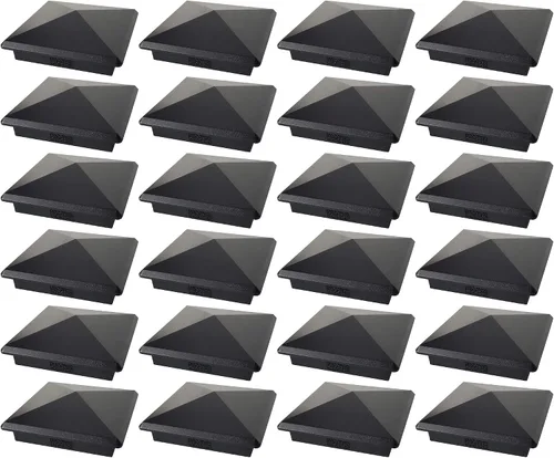 Vista 20 de Tapa de aluminio en forma piramidal para postes de madera, color negro (4 unidades)