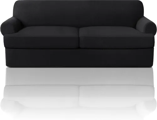 Vista 73 de PrinceDeco Fundas elásticas para sillón de 2 piezas, fundas de sofá para sillas con cojines en forma de T, fundas suaves para muebles con 1 funda