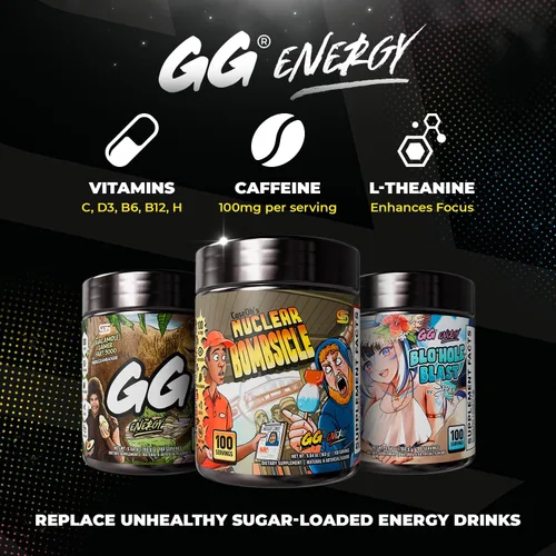 Vista 5 de Gamer Supps GG® Energy - CaseOh's Nuclear Bombsicle por CaseOh (100 porciones) - Energía de juego compatible con Keto y mezcla nootrópica, sin