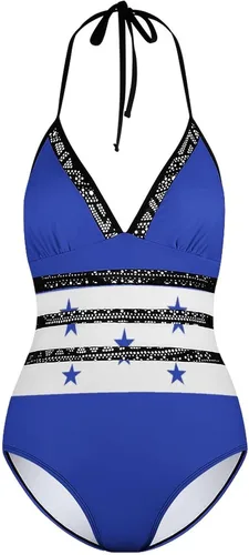 Vista 7 de Traje de baño de una pieza con bandera de Venezuela para mujer, trajes de baño de bikini de playa