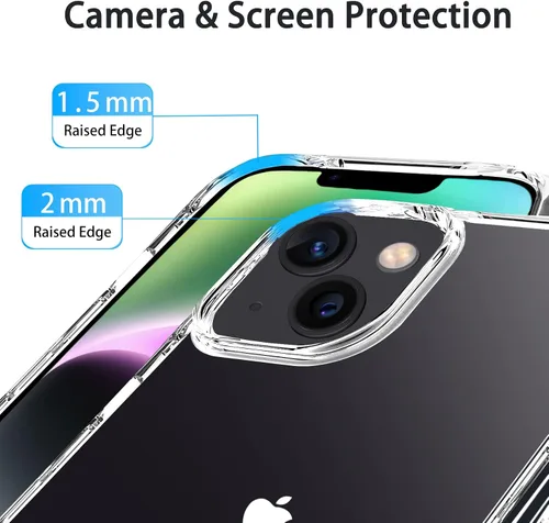 Vista 4 de JJGoo Funda transparente compatible con iPhone 14 Plus, no amarillea, a prueba de golpes, para Apple iPhone 14 Plus, delgada, antiarañazos, carcasa