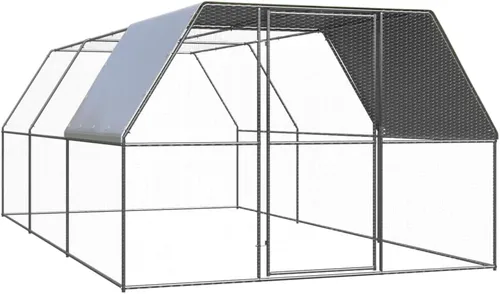 Vista 11 de Jaula de metal para gallineros al aire libre, jaula de pollo para aves de corral, corralito de corral, corralito de ejercicio, perrera con cubierta
