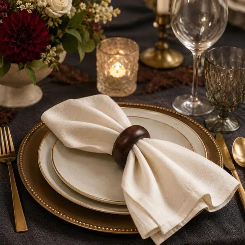 Vista 7 de Juego de servilletas de madera de 12 piezas, hecho a mano, con hebillas para mesas de comedor, servilleteros rústicos de granja para bodas, Navidad