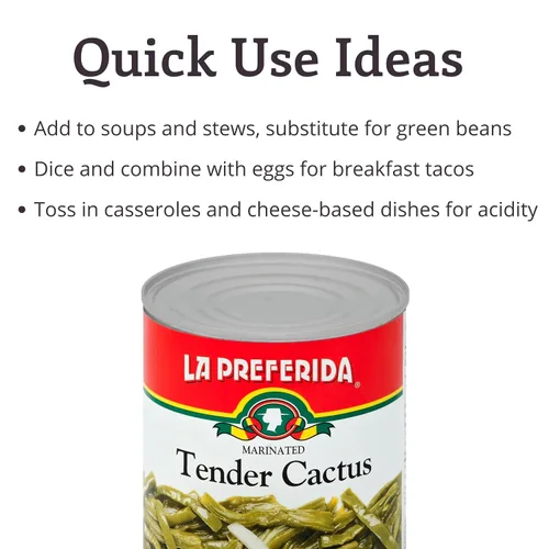 Vista 6 de La Preferida Tender Cactus - Nopalitos Tiernos, 28 onzas (paquete de 12)