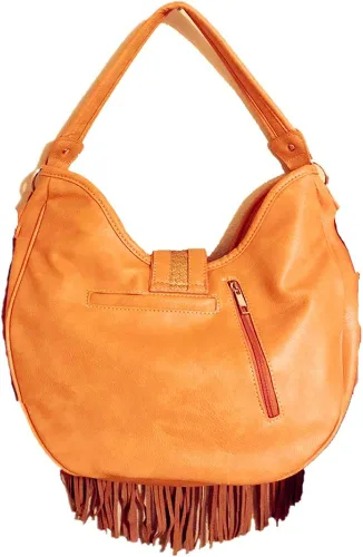 Vista 3 de Western Cowgirl Oculto llevar franja Concho ágata bolso Hobo hombro bolso con cartera a juego en marrón