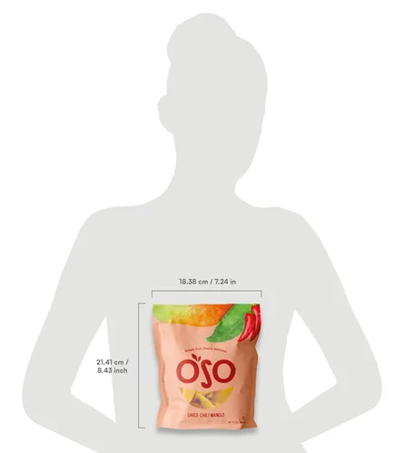 Vista 4 de Oso Snacks Mango Chile Seco Bolsa de 7 Oz Sin Azúcar Añadida Sin Conservantes 100% Fruta Sin OGM Simplemente Fruta. Simplemente