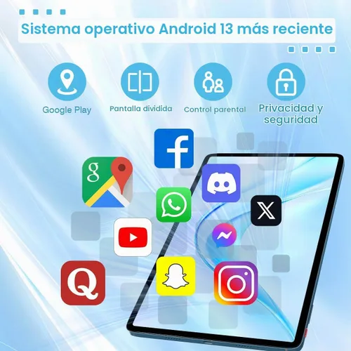 Vista 4 de Tablet Android con ranura para tarjeta SIM desbloqueada, pantalla grande de 12 pulgadas, tableta celular 4G LTE con Android 13 16GB (8+8 virtual)