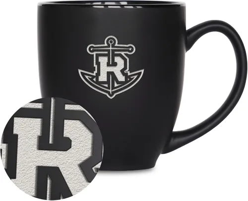 Vista 32 de Rico Industries - Taza de cerámica mate negra con grabado láser estándar de 15oz para NCAA (escuelas T & U) - Para bebidas calientes o frías