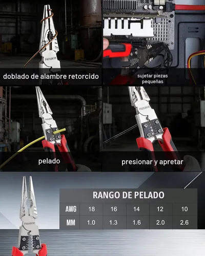 Vista 2 de Juego de 3 alicates multiusos con punta de aguja