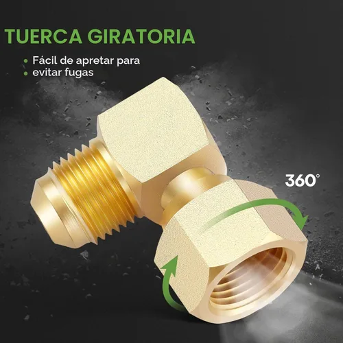 Vista 4 de Litorange 2 piezas de accesorios de acoplamiento de conector de codo de 90° de gas propano para calentadores olímpicos de baja presión de repuesto 2
