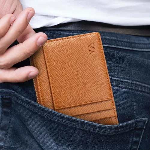 Vista 108 de Tarjetero delgado con bloqueo RFID, billetera de bolsillo pequeño, con cremallera Keychian para monedero, monedero y tarjetero para mujeres y hombres