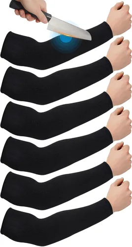 Vista 8 de Neer 3 pares de mangas de brazo resistentes a los cortes, protectores de brazo de nivel 5 para soldadura, jardinería, cocina, piel fina, moretones