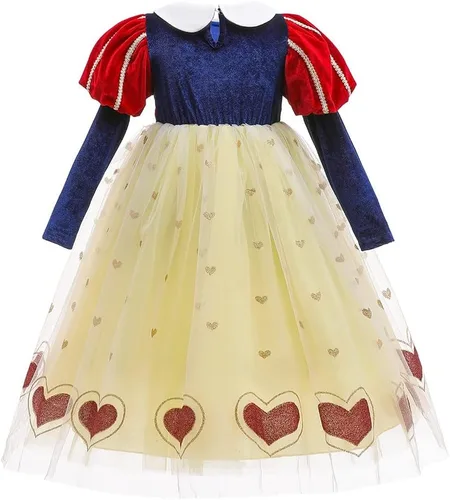 Vista 62 de HIHCBF Disfraz de princesa blanca como la nieve para niñas, cumpleaños, Navidad, Halloween, carnaval (con accesorios)
