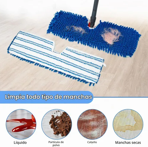 Vista 4 de Paquete de 3 cabezales de repuesto compatibles con la mopa Ocedar de microfibra de doble acción, repuestos de trapeador de doble cara con microfibra