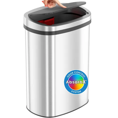 Vista 11 de iTouchless Bote de basura automático de 13 galones con tecnología sensor 2.0 y filtro de olor, diseño delgado y sin contacto, ahorro de espacio