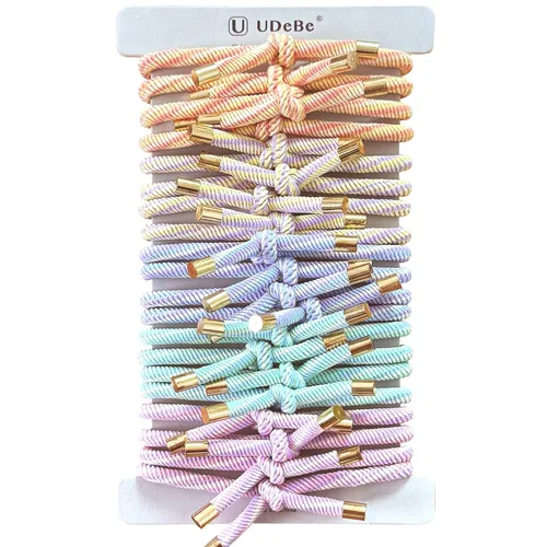 Vista 2 de Paquete de 20 pulseras elásticas con nudo antideslizantes para el cabello