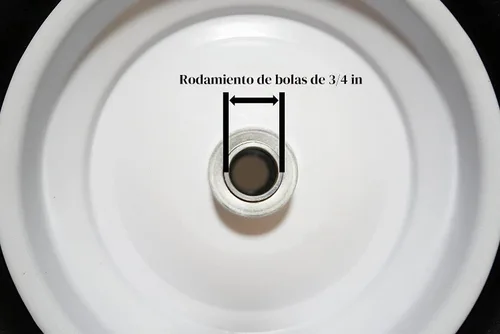 Vista 2 de Neumático de carretilla 4.80/4.00-8 sin plano con rodamiento de rueda de 3/4 y 5/8, cubo de 3-6 pulgadas, neumáticos de barril de espuma sólida