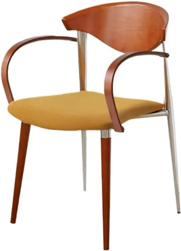 Vista 8 de sillas de comedor Wooden Dining Chairs, Mid-Century Modern Kitchen Chair with Curved Backrest and Metal Legs, Living Room Modern Kitchen(Blue)