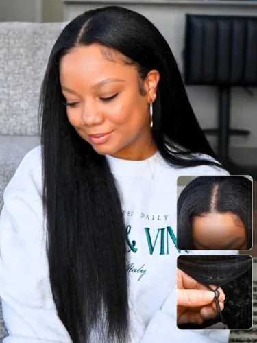 Vista 28 de Pelucas de cabello humano Bob de Beauty Forever, rubia con raíces marrones, parte lateral, corte recto, 7x5 encaje HD, adiós a los nudos, peluca Bob