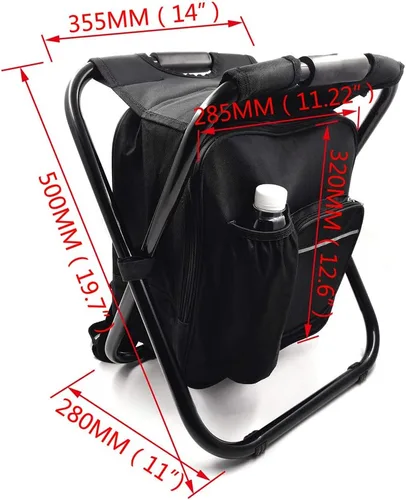 Vista 2 de Taburete plegable aislado bolsa de refrigeración mochila silla playa pesca camping senderismo [Número de artículo: ET-Seat001]