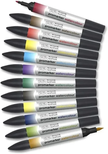 Vista 10 de Winsor & Newton ProMarker - Juego de marcadores de acuarela, 6 unidades, tonos básicos