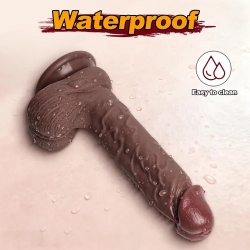Vista 6 de Consolador realista ideal para principiantes, diseño de silicona con potente ventosa para el punto G manos libres y placer anal, auténtico juguete
