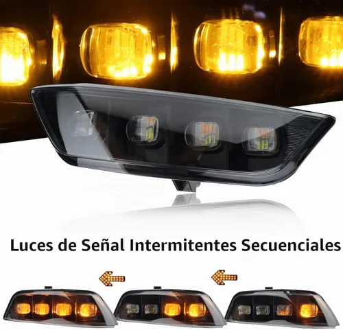 Vista 2 de Switchback Lámpara LED de Niebla Frontal Blanca/Ámbar de Marcha Diurna Secuencial con Función de Señal de Giro Intermitente Accesorios para Ford