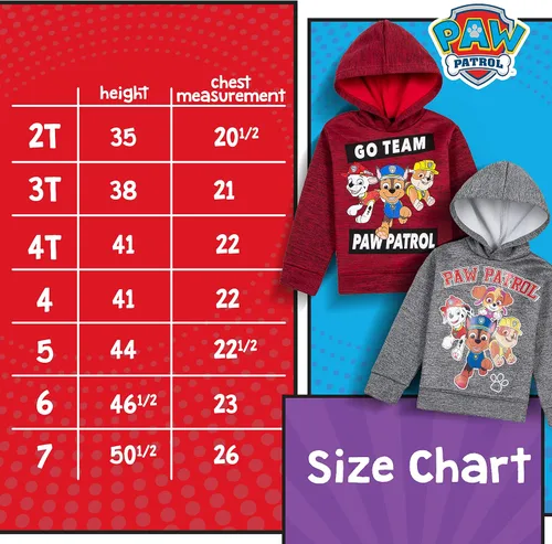 Vista 6 de Paw Patrol 2 Pack Soft Fleece Hoodies for Boys, Lightweight Graphic Pullover Sweatshirts